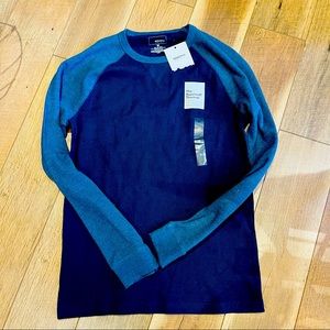 New Men’s long sleeve shirt blue thermal